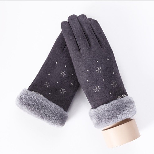 Guantes de mujer con copos de nieve J2841