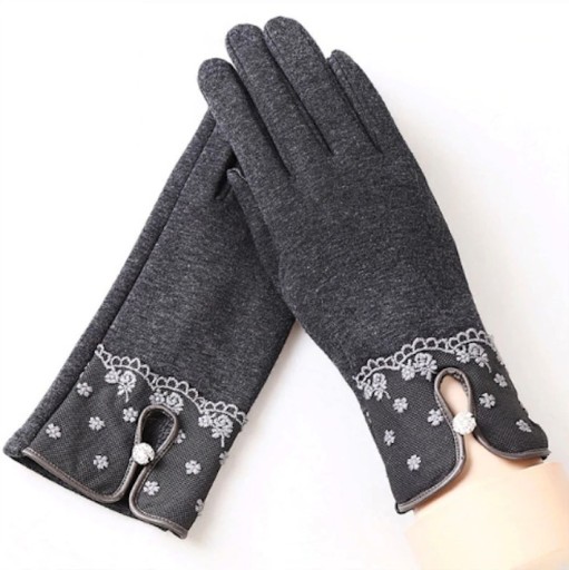 Guantes de mujer con flores J823