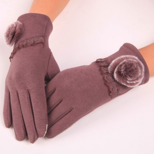 Guantes de mujer con pompón J822