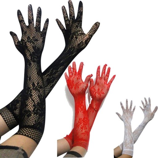 Guantes largos de malla para mujer