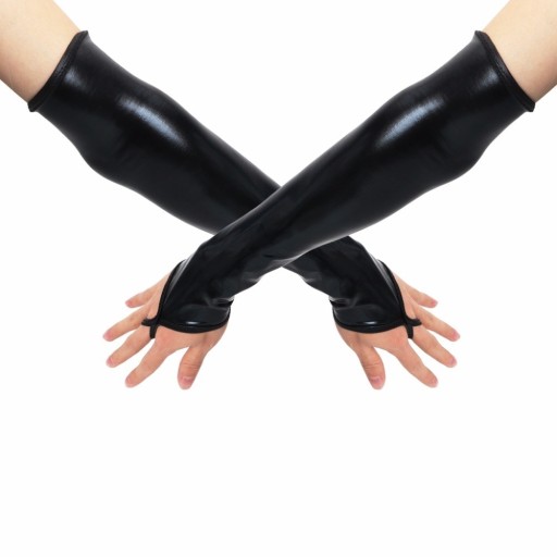 Guantes largos de mujer de piel sintética.