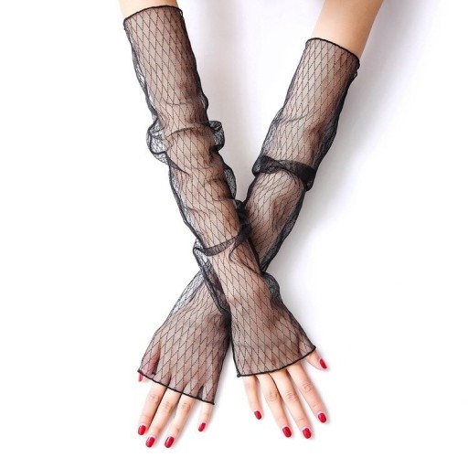 Guantes largos translúcidos para mujer