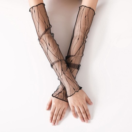 Guantes largos translúcidos para mujer