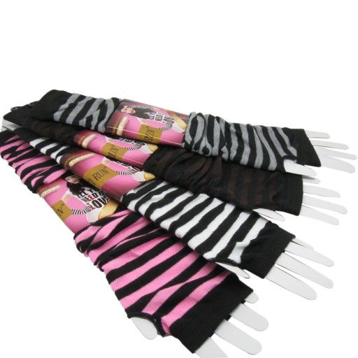 Guantes sin dedos de rayas para mujer
