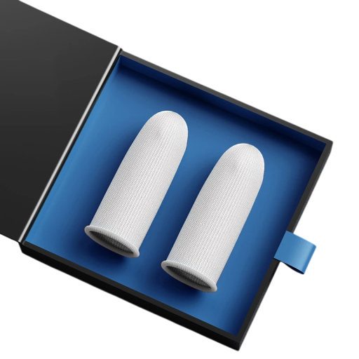 Guantes táctiles para juegos de teléfonos móviles con protectores de dedos de fibra plateada, guantes antideslizantes de fibra de vidrio a prueba de sudor.