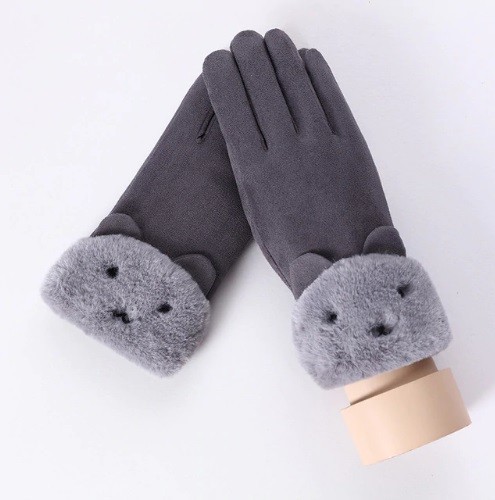 Guantes táctiles para mujer con osito de peluche J2815