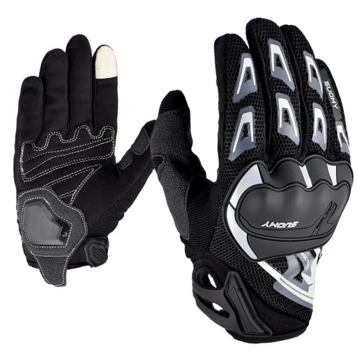 Guanti da moto unisex a dita intere traspiranti Guanti da corsa antiscivolo Guanti resistenti e stilosi per moto per uomini e donne