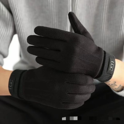 Guanti da uomo lavorati a maglia touch universali di taglia unica guanti invernali caldi in poliestere lana cashmere guanti morbidi