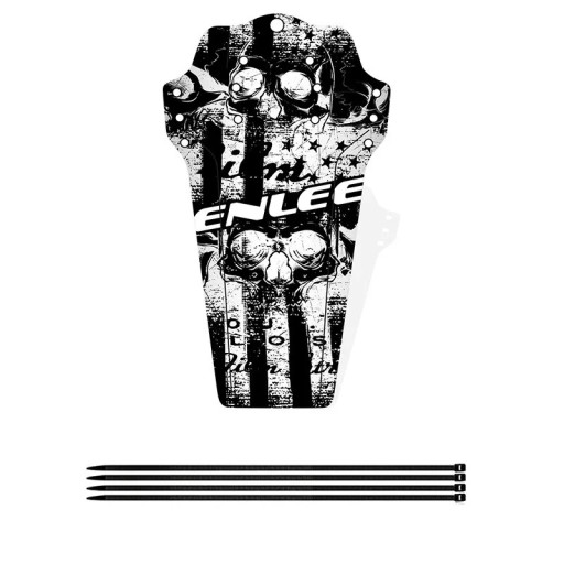 Guardabarros para bicicleta 27 x 15 cm Guardabarros universal delantero y trasero Diseño en blanco y negro de calaveras con rayas, protección contra el barro