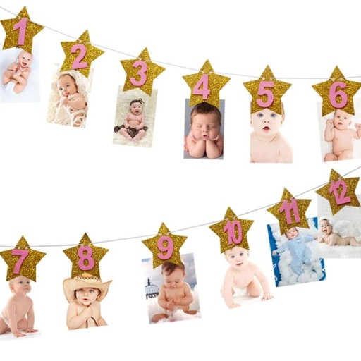 Guirlande d'anniversaire pour photos étoiles