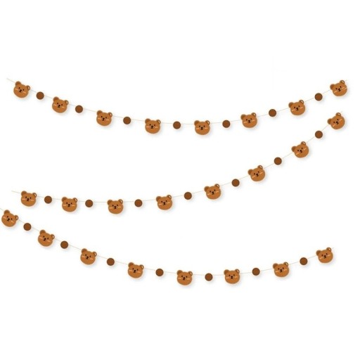 Guirnalda con ositos 2,5 m Decoración colgante con osos para fiesta infantil Guirnalda de cumpleaños para habitación o decoración de fiesta
