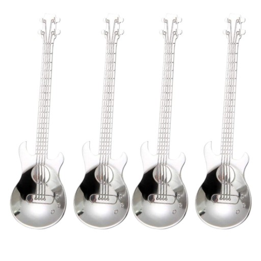 Guitar-Shaped Spoons 4 pcs