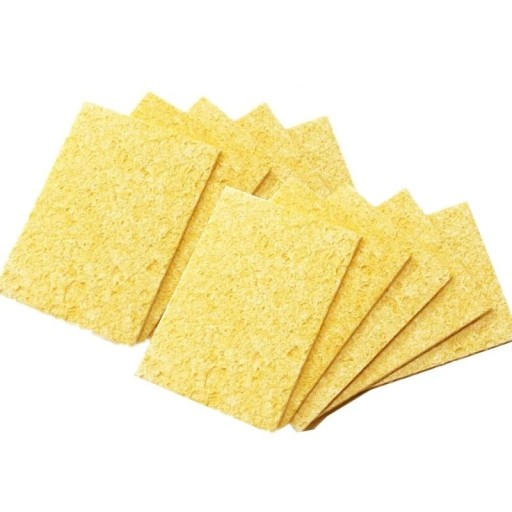 Gul rengøringssvamp til svejse- og loddespidser Svamp til rengøring af svejse- og loddekolbe Svamp til fjernelse af rester på loddekolbe 5 x 3,5 x 0,5 cm 10 stk.