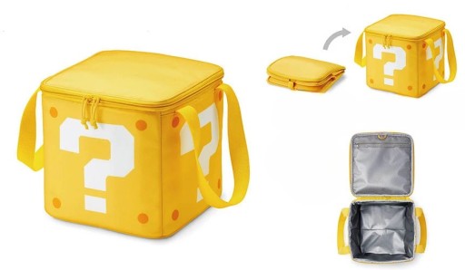 Gul vikbar termos kylväska med frågetecken 22 cm kub isoleringslåda för mat drycker picknick lunchväska