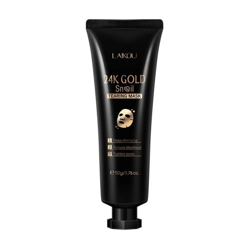 Guld peelingmaske med snegleekstrakt til at fjerne hudorme Ansigtspeelingmaske til at opstramme porer og mod hudorme Guld ansigtsmaske med dybderensende hud 50 g