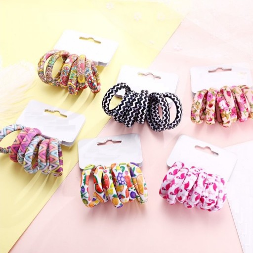 Gumières à cheveux avec motif - 6 pcs
