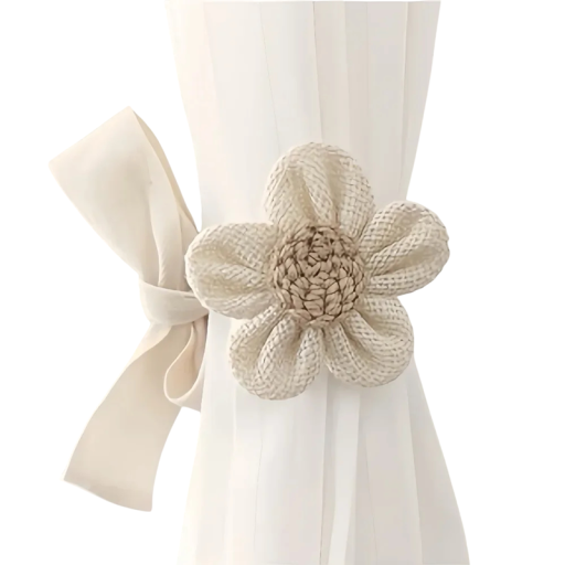 Gummibånd til gardiner med blomsterdesign 75 x 7,5 cm polyesterbomuld elastisk holder til samling af gardiner og vinduesgardiner