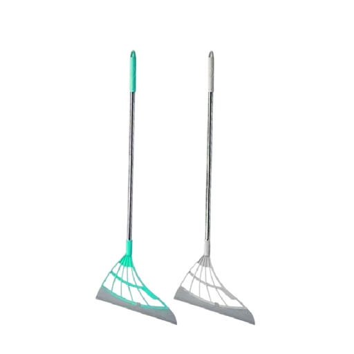 Gummibelagt plastskrubbe 25 cm PP + TPR + rustfrit stål Holdbar køkkenskrubbe til rengøring af glas, vask og badeværelse med ergonomisk håndtag
