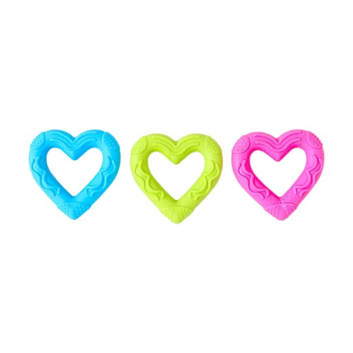 Gummihundespielzeug in Herzform mit Massagepunkten für Training, Kauen und Zahnreinigung, 1 Stück, zufällige Farbe, rosa, blau, grün