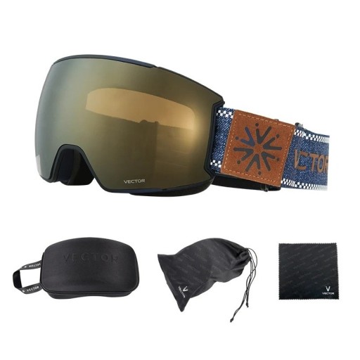 Γυαλιά Σκι Unisex UV400 Πλαστικά Αντιθαμβωτικά με Γράμμα Vector Σκούρο Μπλε Άνετα Υπαίθρια Αθλήματα Ασφαλής Όραση Στυλάτα