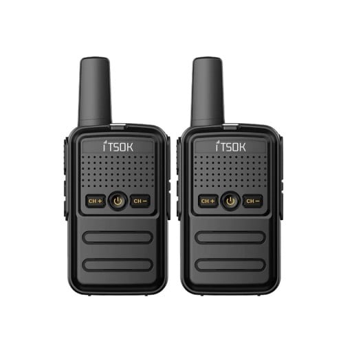 Gyerek mini adóvevők 2 db PTT gombbal és klipszel 8,5 cm kompakt rádióállomás USB töltéssel és fülhallgató csatlakozóval játékokhoz kint