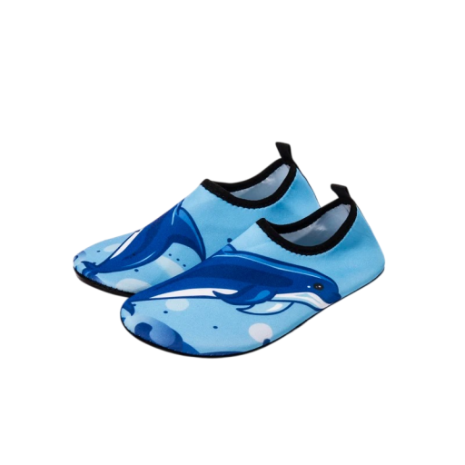 Gyerek vízicipő Nazuvós kivitel Gumi talp Textil felsőrész delfin mintával Kék Tengerpartra, medencéhez és vízi sportokhoz