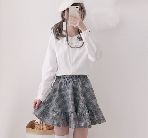 Γυναικεία καρό φούστα με βολάν