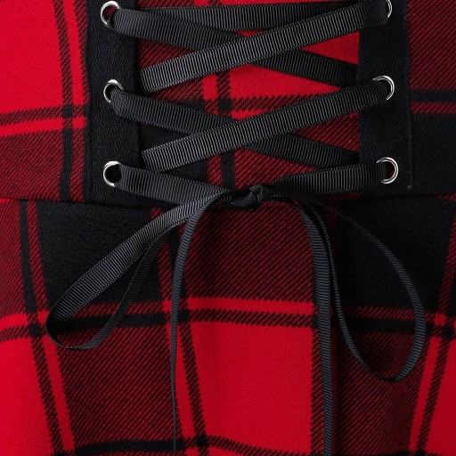 Γυναικεία καρό φούστα με κορδόνια