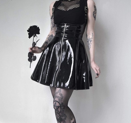 Γυναικεία λαμπερή φούστα με τιράντες