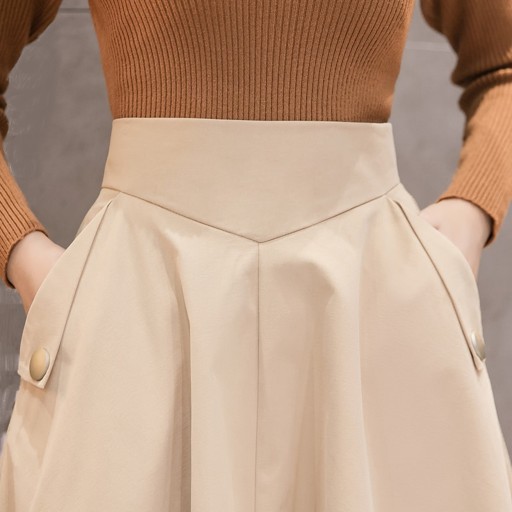 Γυναικεία φούστα με ψηλή μέση και τσέπες