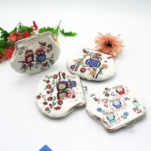 Γυναικεία πορτοφόλι για νομίσματα με σχέδιο κουκουβάγιας J496