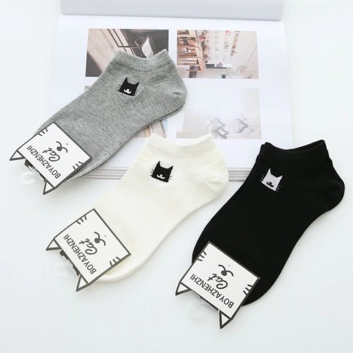 Γυναικείες κάλτσες με γατούλα - 3 ζευγάρια