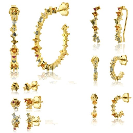 Γυναικείες σκουλαρίκια με πετράδια A1704