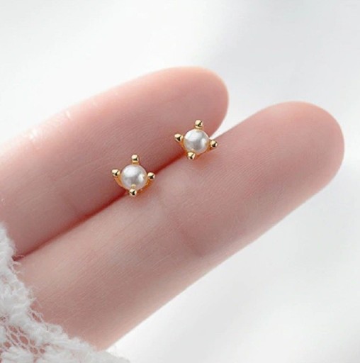 Γυναικείες σκουλαρίκια τύπου πεταλούδας με πέρλα G514