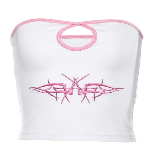 Γυναικείο crop top χωρίς  straps λευκό