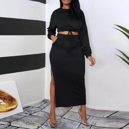 Γυναικείο crop top και φούστα B1066