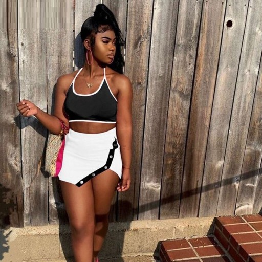 Γυναικείο crop top και φούστα B1073