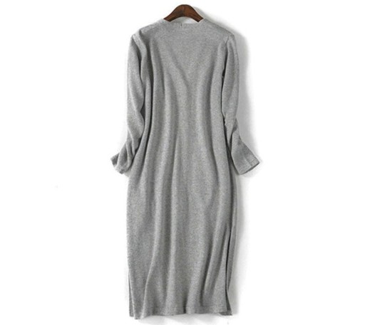 Γυναικείο μακρύ πουλόβερ με τσέπες A2184