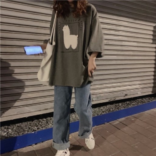 Γυναικείο oversize μπλουζάκι με αλπακά