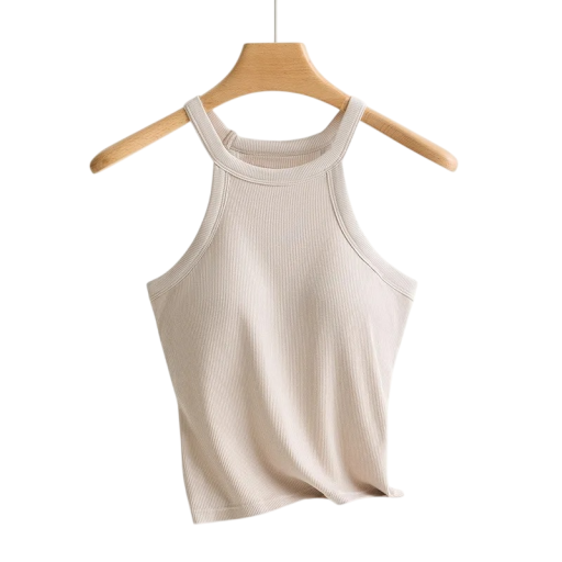 Γυναικείο T-shirt μονόχρωμο Ενσωματωμένο σουτιέν Κύκλος λαιμόκοψη Λεπτές τιράντες Βισκόζη σπάντεξ άνετη μπλούζα