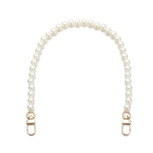 Gyöngy nyaklánc táskához 40 cm Forgatható karabinerek Gyöngy pánt táskához Elegáns helyettesítő fül táskához Divatos kiegészítő