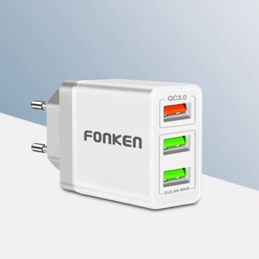 Gyors töltésű hálózati adapter 3 USB-port K772