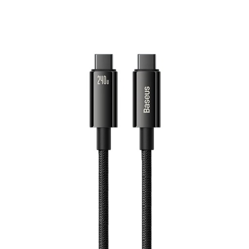 Gyorstöltő kábel USB C - USB C 1m PD240W kettős csatlakozóval, nejlon fonott 48V 5A PD 3.1 480 Mbps kábel C típusú eszközökhöz
