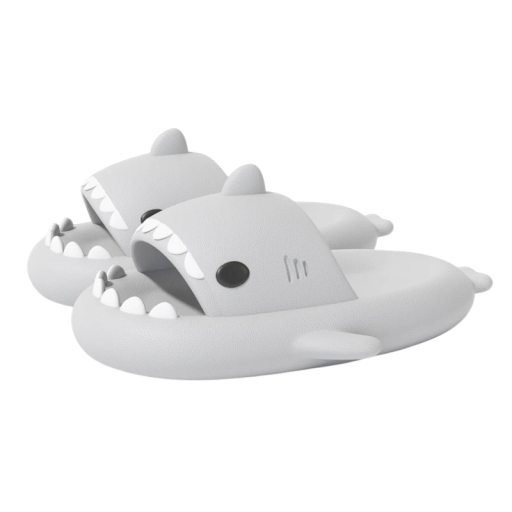 Haaivormige antislippantoffels voor kinderen en volwassenen Open mond met tanden Uitstekende vinnen Unisex huisschoenen Origineel cadeau
