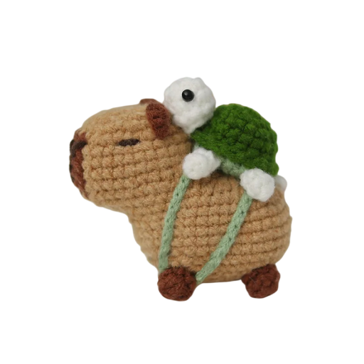 Haakset voor capibara met schildpad Schattig dier DIY creatieve creatie Haakset met instructies Origineel kerstcadeau
