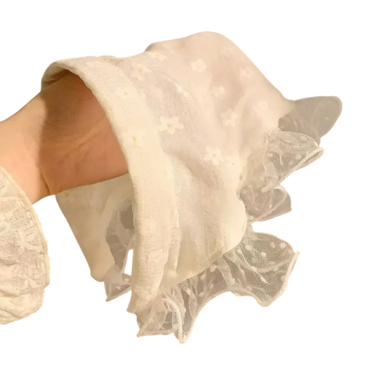 Haarband met kleine bloemetjes en tule randje Fijn dames stoffen haarband romantisch vintage haaraccessoire