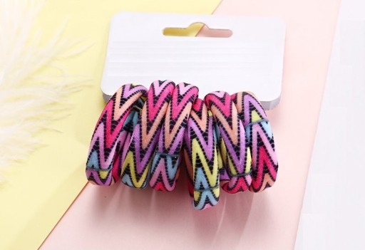 Haarelastiekjes met patroon - 6 stuks