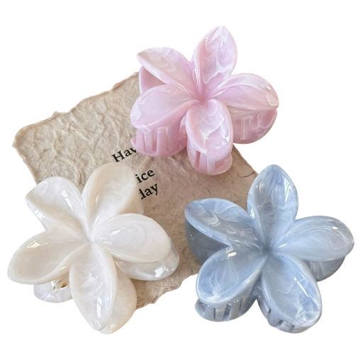 Haarspange Blume 7 cm Damen dekorative Spange Blumen-Haarclip Fester Kunststoff-Haarspange Elegantes Accessoire für Frisuren