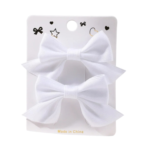 Haarstrikjes clips 2 stuks 6,4 x 3,8 cm Elegante haaraccessoire Stijlvolle strikjes voor meisjes en vrouwen Klassieke haarspeldjes Leuke decoratie