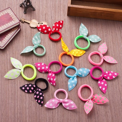 Hair Ties with Bow - 10 pcs